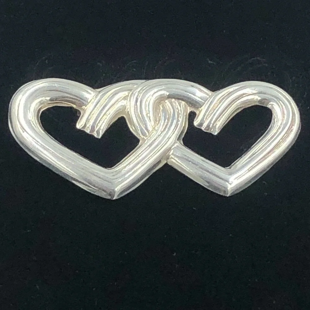 Sterling Silver MEXICO TAXCO Hearts Brooch - Picture 4 of 9